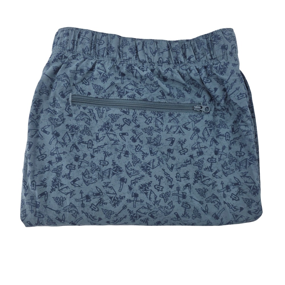 Columbia PFG Mens Blue Camping Print Omni-Shade Lined Swim Short Hikings Size L